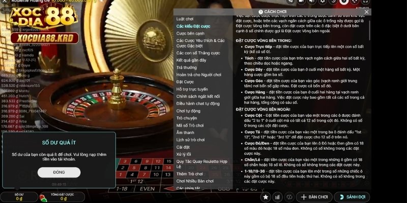 Luật chơi Roulette cơ bản